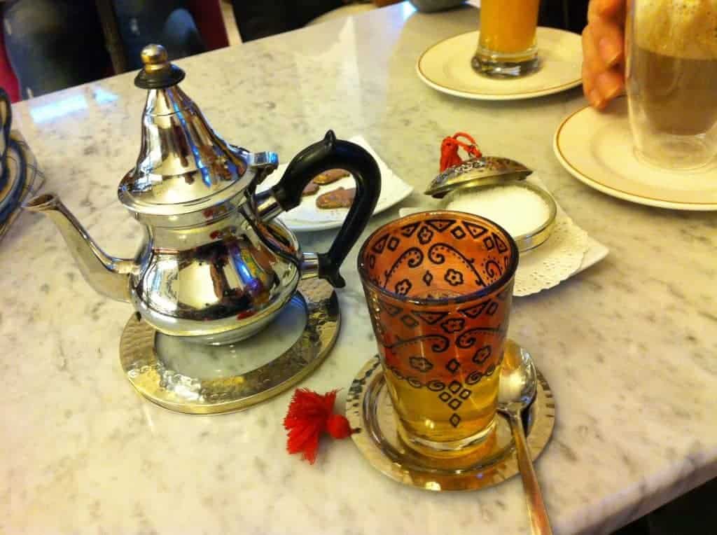 Thé à la menthe patisserie Amandine Guéliz Marrakech