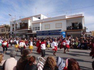 Mars 2014, Chipiona, Espagne, la famille nomade digitale est au carnaval