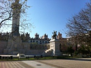 jardin de Cadix avec la famille nomade
