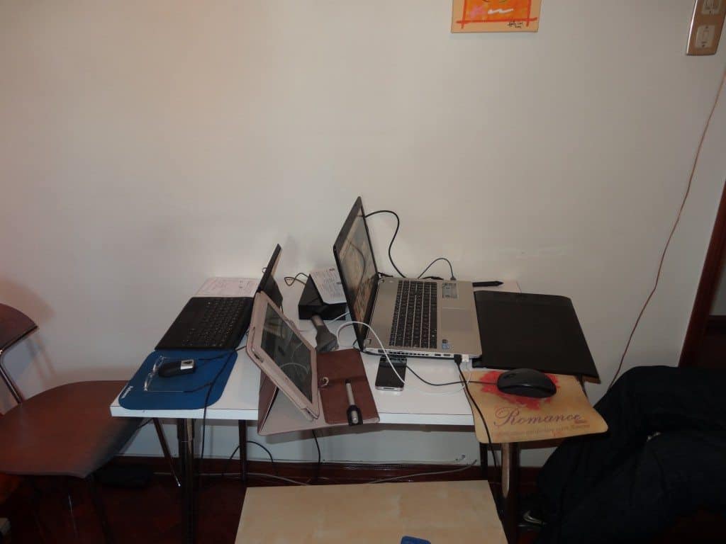 Notre installation de la famille nomade digitalepour le mois d'avril à Lisbonne