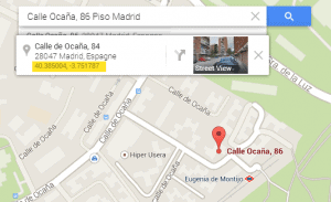 Coordonnées GPS sur Google Map