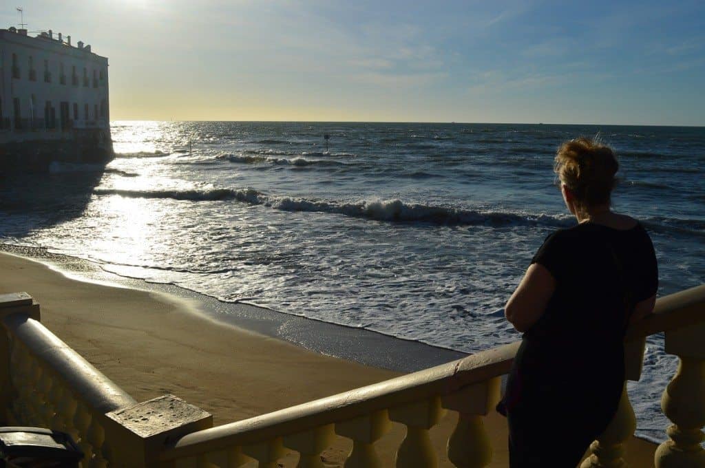 Coucher de soleil sur la plage de Cruz Del Mar à Chipiona