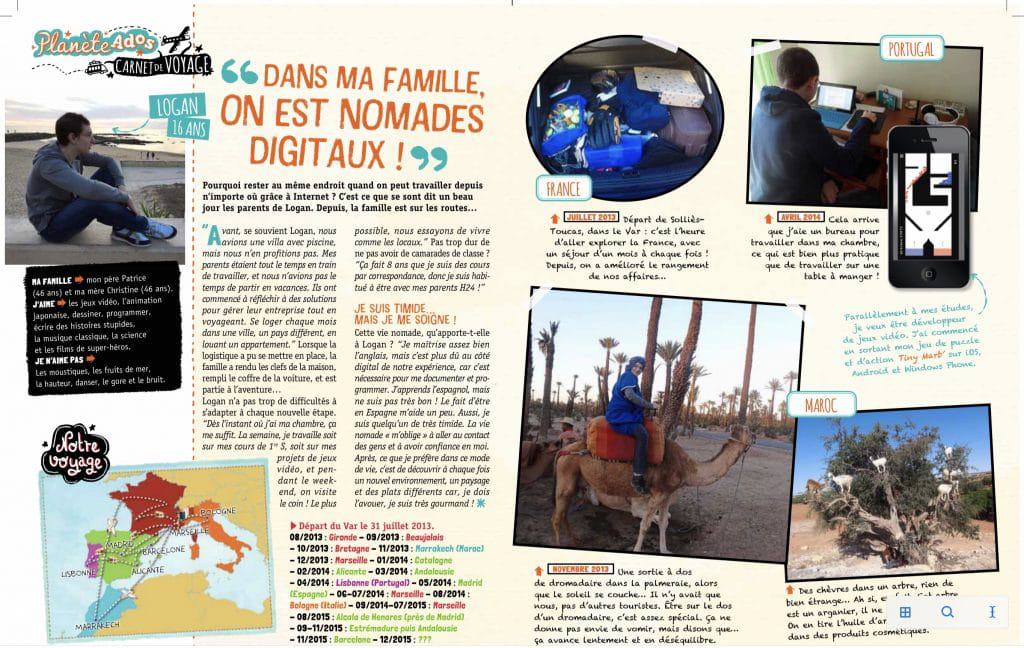 Interview Famille nomade digitale magazine GEOADO 