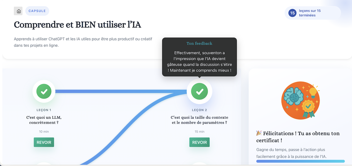 Extrait d'une capsule 15 Minutes Suffisent