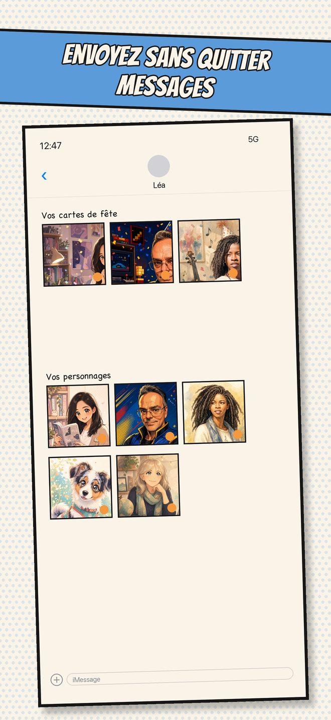 L'extension B'Day à l'intérieur de l'app Messages